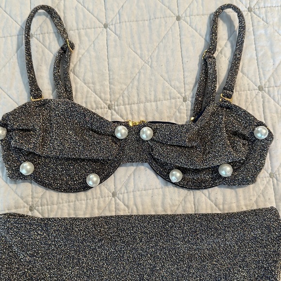 Bahia Maria Catalina Shiny Blue High Waist Bikini Set - Picture 6 of 9